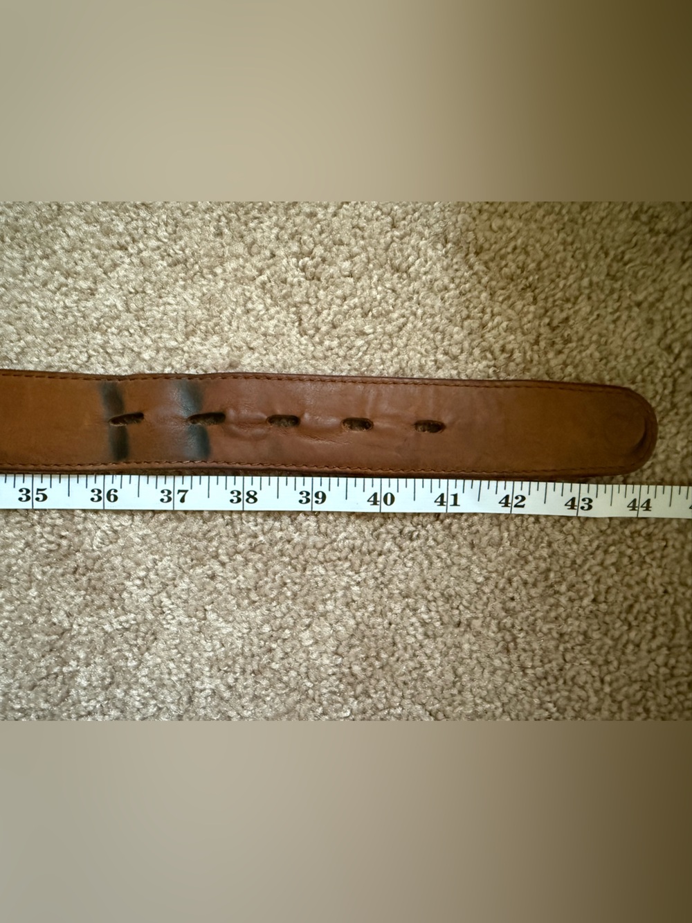 Origin USA Raw Edge Whiskey Brown Full-Grain Leather Belt - Picture 7 of 7